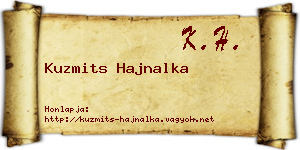 Kuzmits Hajnalka névjegykártya